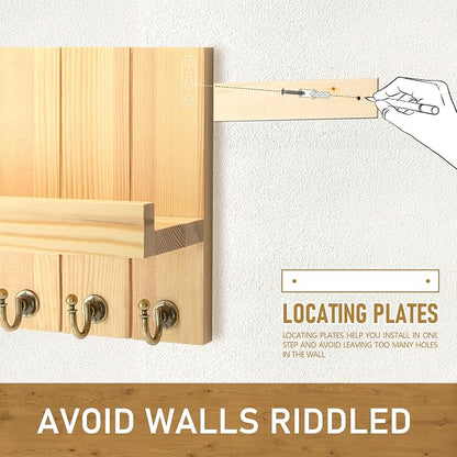 Rebee Vision Pine Wood Key Holder Wall Mount - Image 5
