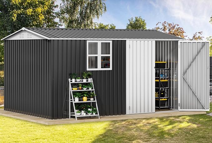DWVO 12x8ft Large Tool Storage Shed - Image 2
