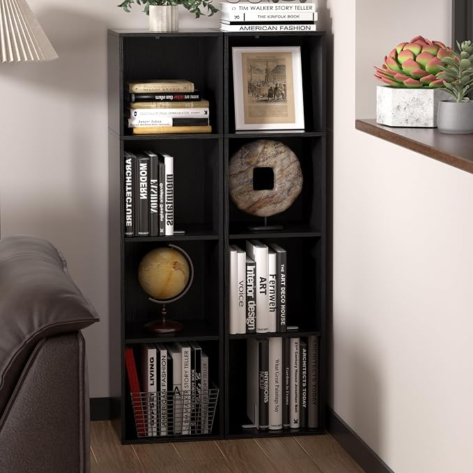4 Cube Storage Organizer, 4 Tier Cube Low Bookcase Freestanding Storage Display - Image 2