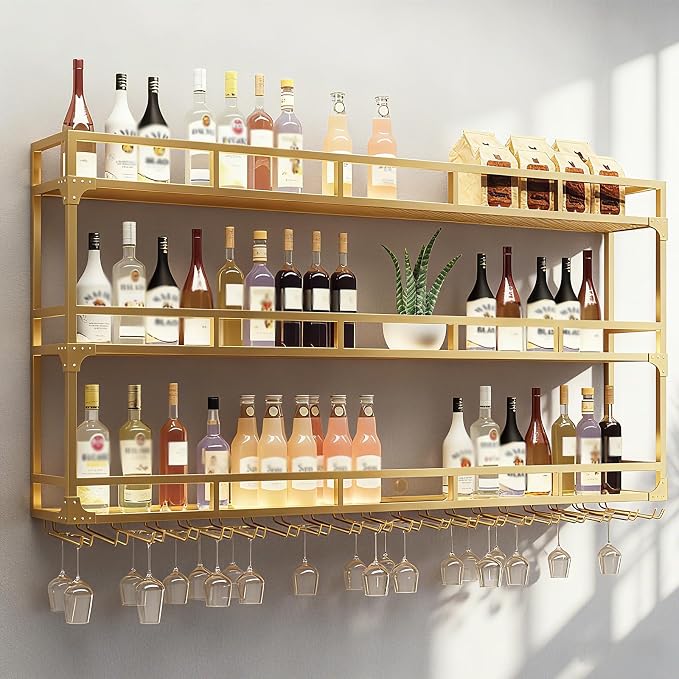 70.8in Wall Mounted Wine Rack, Wine Rack Wall Mounted by AMHRICHO