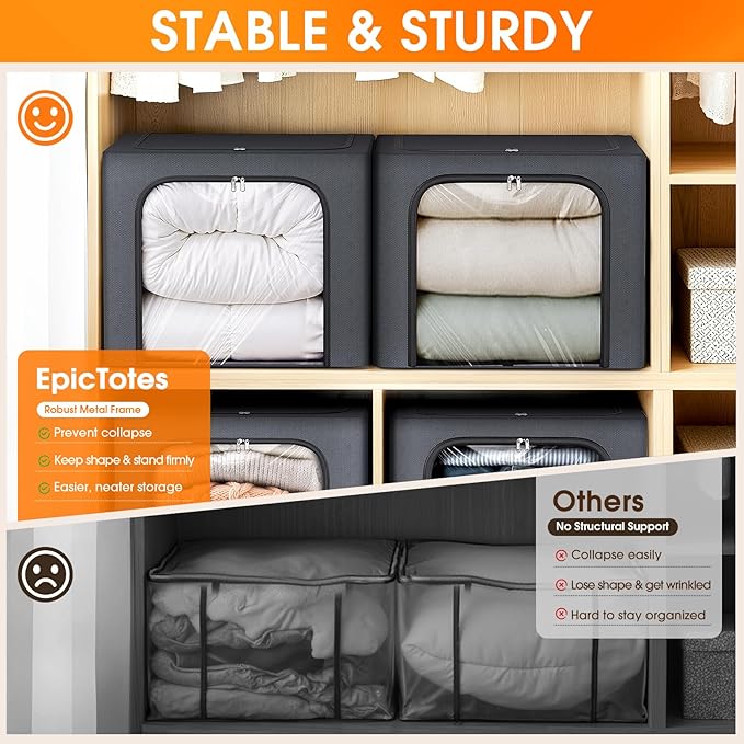 8 Pack Clothes Storage Bins - Image 2