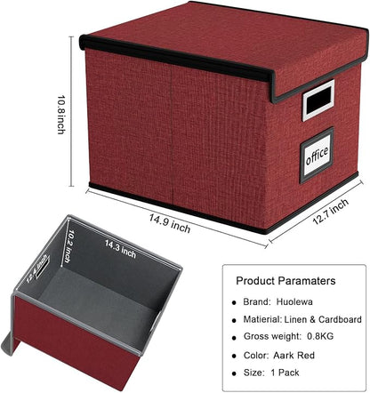 File Organizer Box with Lids, Collapsible File Folder Organizer | File Box with - Image 5