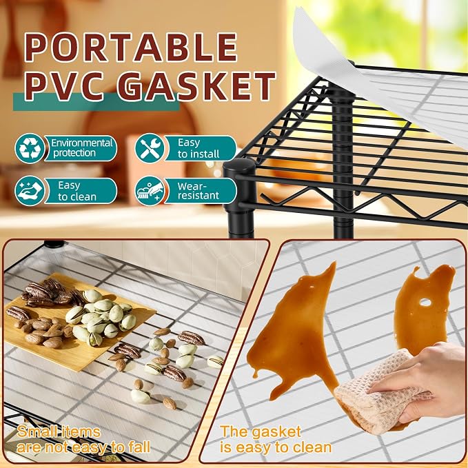 SINGAYE Small Wire 3 Adjustable Shelves Pantry Metal Shelf Floor Organizer | - Image 6