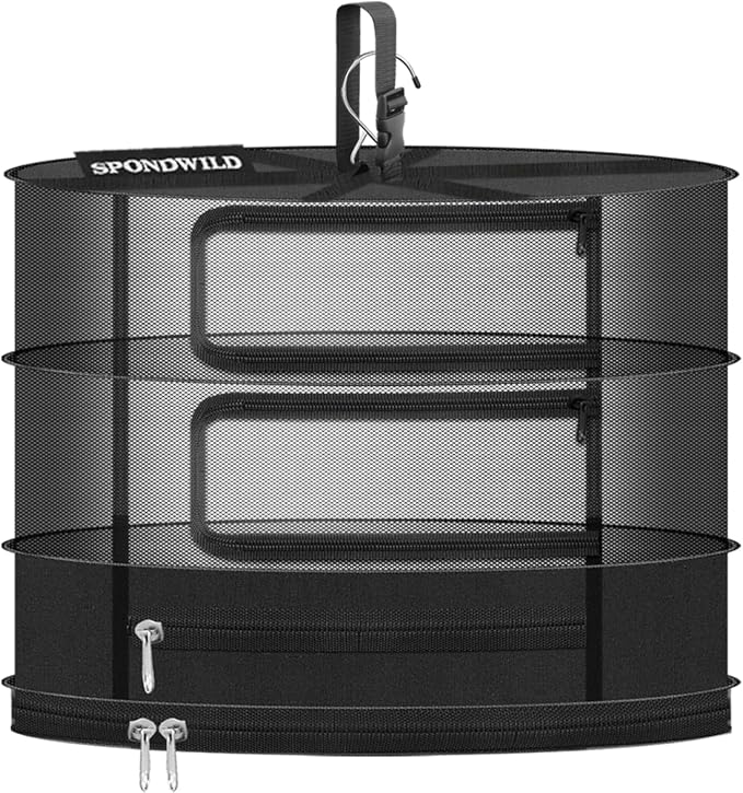 3 Layer Herb Drying Rack Hanging Mesh, Foldable by SPONDWILD