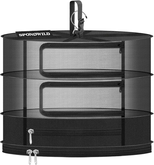 3 Layer Herb Drying Rack Hanging Mesh, Foldable by SPONDWILD