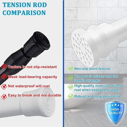 Spring Tension Curtain Rod 43-75 Inches White, Adjustable Extension Shower - Image 3