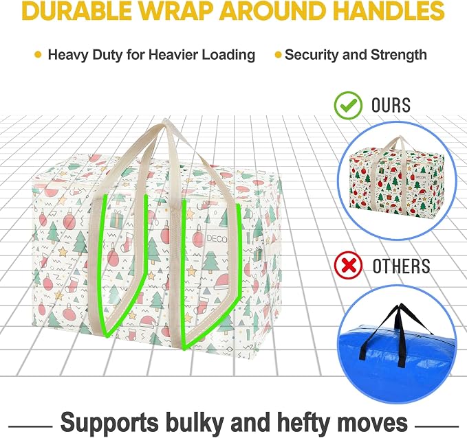 VENO 4 Pack Moving Bags and Large Christmas Storage Bins - Image 5