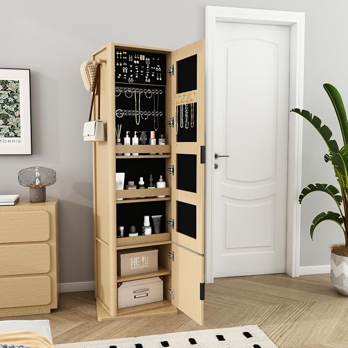 Montary 360° Rotating Makeup & Jewelry Cabinet - Image 9