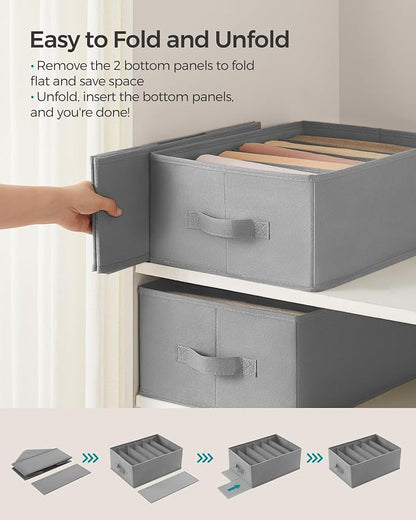 SONGMICS Set of 6 Large Size Wardrobe Clothes Organizers, Dove Gray | - Image 6