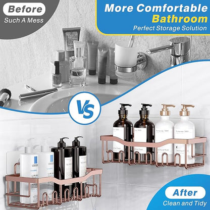 EUDELE 5-Pack Rustproof Stainless Steel Shower Caddy – No Drill Adhesive - Image 3