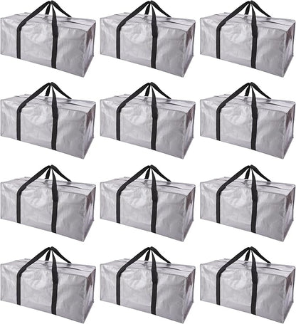 Extra Large Moving Bags with Zippers & Carrying Handles, Heavy-Duty Storage Tote by PANDA+JOYS
