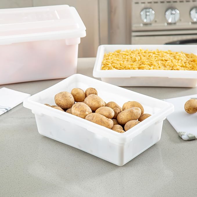 Restaurantware Food Storage Container 1 Pack of 18 x 12 x 6 Inch White Plastic - Image 8