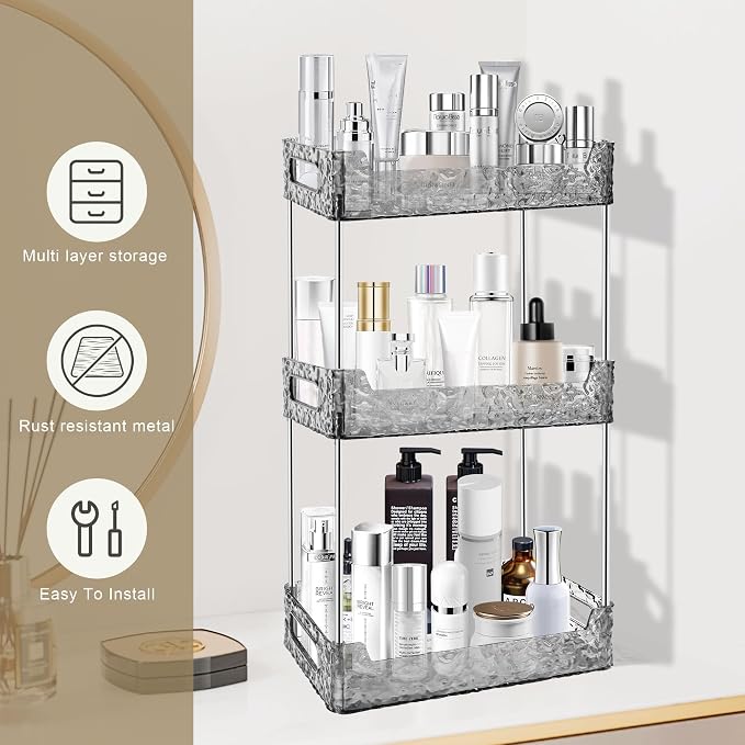 3-Tier Bathroom Counter Organizer Countertop Storage, Dresser Organizer Vanity - Image 4