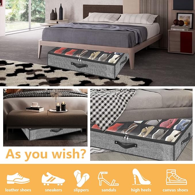 homyfort Under Bed Shoe Storage Organizer - Image 6