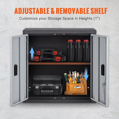 VEVOR Foldable Wall Cabinet, Metal Garage Locker Mounted 26" Small Tool Chest - Image 8