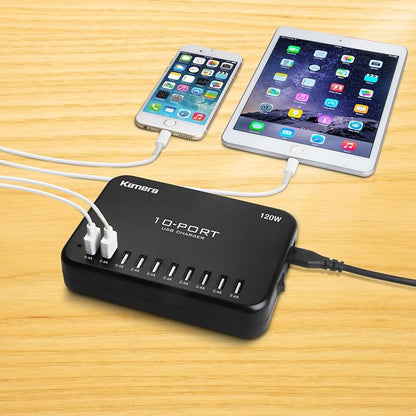 USB Charger 10-Port 120W, Ipad Pro/Air2/ Mini, Galaxy S9/S8/S6 Edge - Image 5