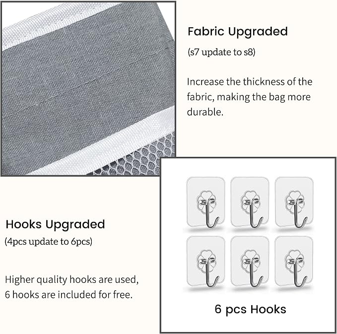 2pcs 3-pockets Large Wall Hanging Organizer Bag, Linen Fabric Door Hanging - Image 4