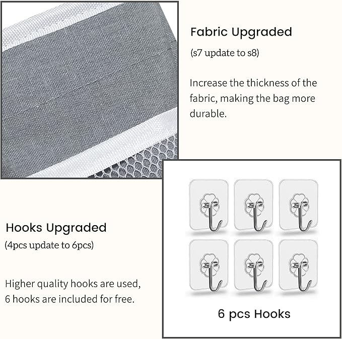 2pcs 3-pockets Large Wall Hanging Organizer Bag, Linen Fabric Door Hanging - Image 4