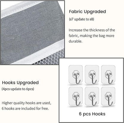 2pcs 3-pockets Large Wall Hanging Organizer Bag, Linen Fabric Door Hanging - Image 4