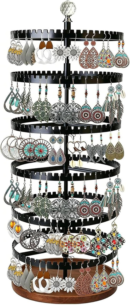 6-story rotating earring rack storage rack, adjustable plastic pendant display by Unknown