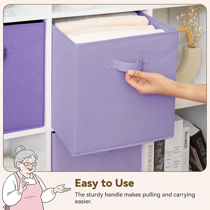 GRANNY SAYS 13 Inch Cube Storage Organizer, Sturdy Handles, Decorative Baskets - Image 7
