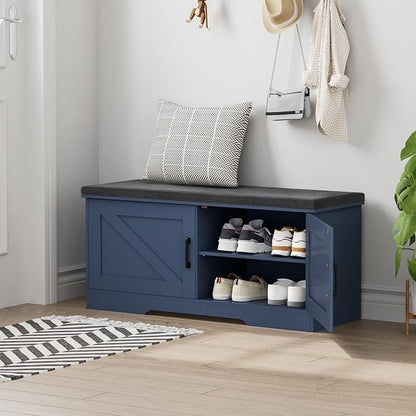 HOMSHO Farmhouse Shoe Storage Bench - Image 8
