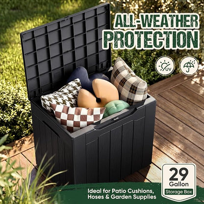Devoko 29 Gallon Waterproof Outdoor Storage Box Resin Deck Box Lockable and UV - Image 7