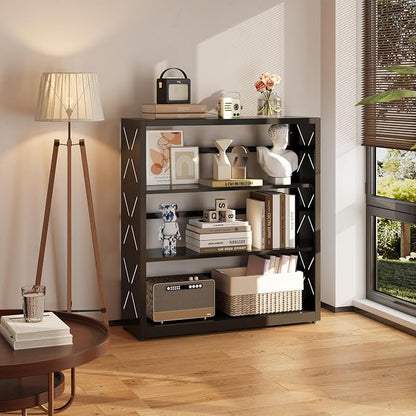 3 Tier Bookcase, Industrial Bookshelf, Home Office Bookcase Shelf Storage - Image 2