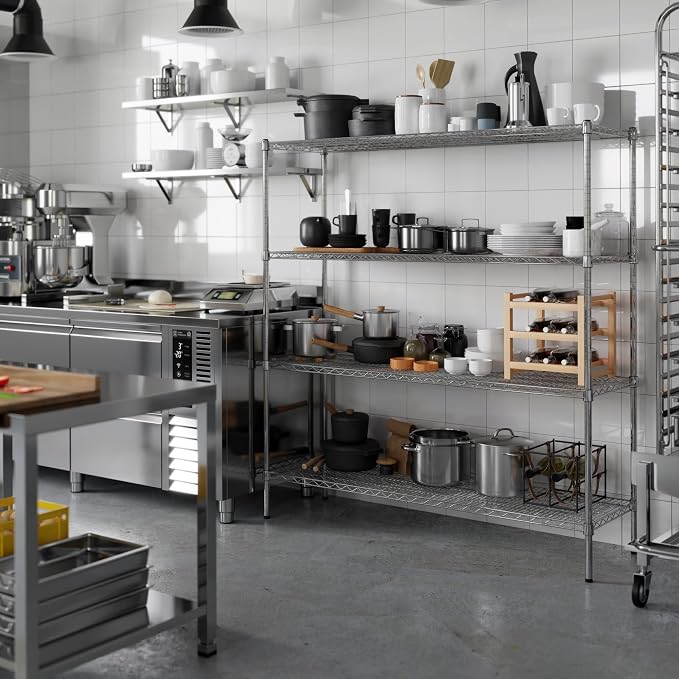 18" Deep x 60" Wide x 64" Height Wire Shelving Kit | 4-Tier | NSF Commercial - Image 2