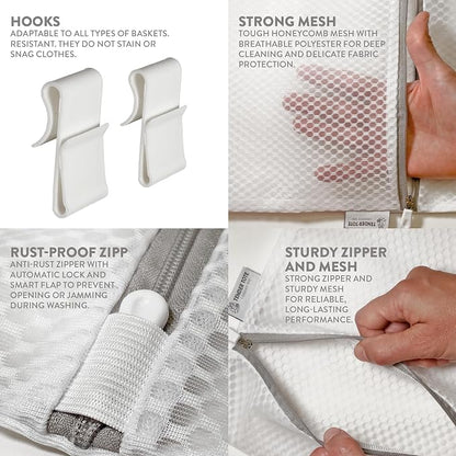 2Pcs Mesh Laundry Bags for Delicates w/Hooks, Hanging Durable Laundry Mesh Wash - Image 6
