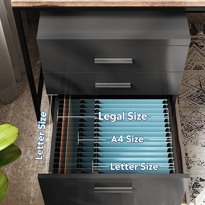 DEVAISE 3 Drawer File Cabinet for Home Office, Wood Under Desk Filing Cabinet - Image 4