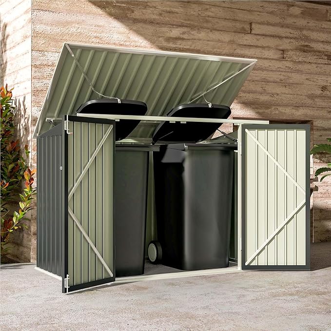 Patiowell 6x3 FT Storage Shed, Outdoor Metal Horizontal Sheds - Image 5
