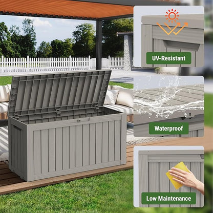 Mars Villa 72 Gallon Deck Box, Outdoor Storage Box Waterproof, Outside Resin - Image 5
