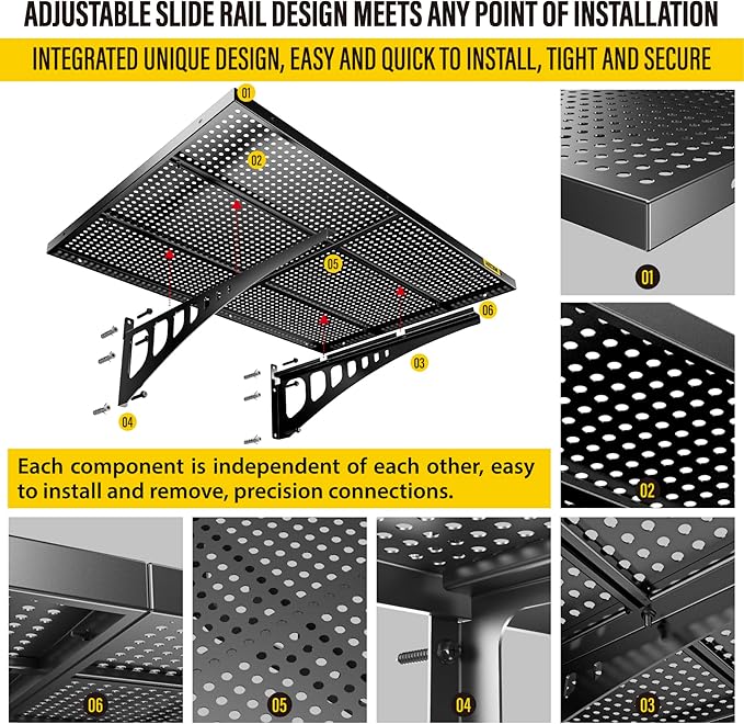 2-Pack 2x3ft Adjustable Garage Wall Shelving 560lbs Load Capacity Heavy Duty - Image 6