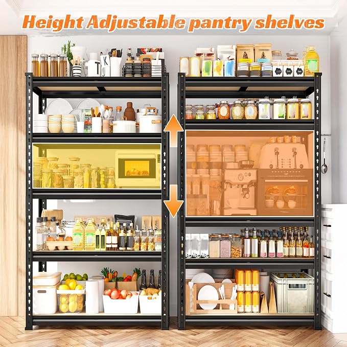REIBII Set of 3 Storage Shelves 5 Tier Garage Shelving Heavy Duty Load 2000LBS - Image 5