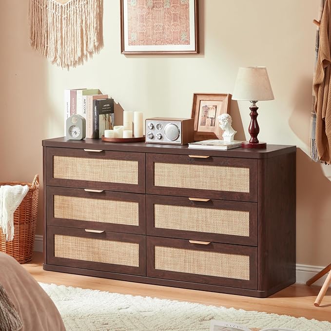 LEYAOYAO Rattan 6 Drawer Dresser - Image 7