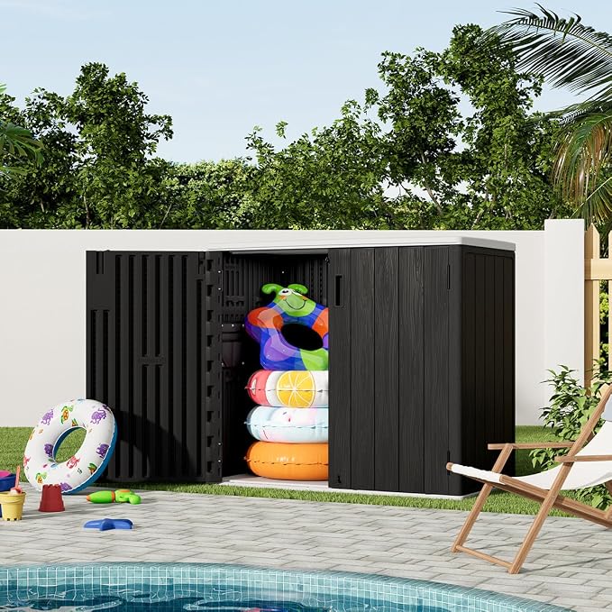 KINYING Outdoor Horizontal Storage Sheds, 37 Cu.ft Outdoor Storage Cabinet - Image 7