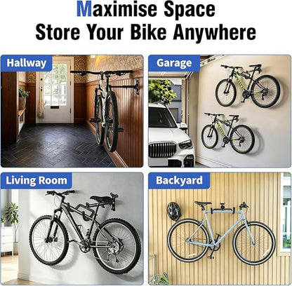 Bike Wall Mount Hanger, Horizontal Rack | Heavy-Duty, Adjustable, - Image 2