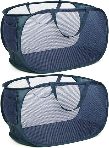 Durable Collapsible Laundry Baskets, Mesh Pop Up Laundry Hamper by Bemkoo
