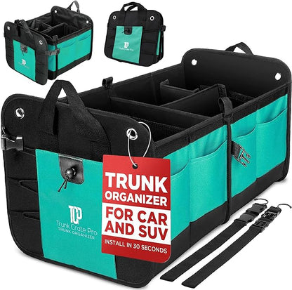TRUNKCRATEPRO Teal Car Accessories Trunk Organizer Premium Multi Movable by TRUNKCRATEPRO