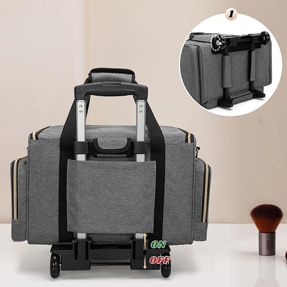 LUXJA Rolling Makeup Case with 3 Removable Pouches and 1 Makeup Brush Bag - Image 5
