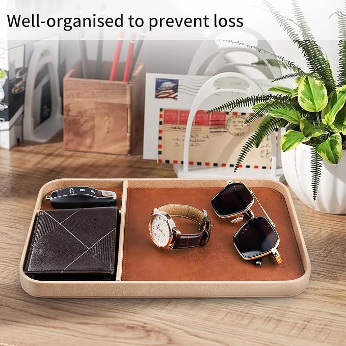 SENEN Leather Tray, Stylish and Organized Multifunctional Tray, - Image 5
