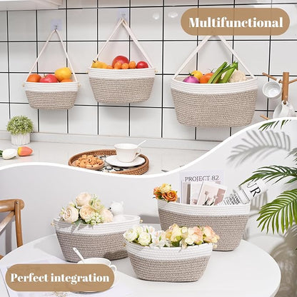 Hanging Basket, 3-Tier Woven Wall Basket - Image 6