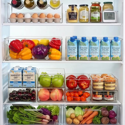 Hudgan 8 Pack Freezer Organizer Bins, Pantry | Straight Side, 3 Sizes, 2 XL - Image 3