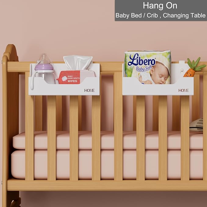 Bedside Caddy Hanging Storage Basket Little Plastic Beside Shelf Hang-on - Image 7