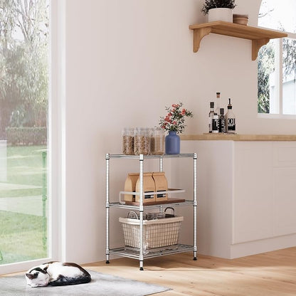 IZEUK 3 Tier Shelf, Heavy Duty Steel Wire Shelving Unit - Image 5
