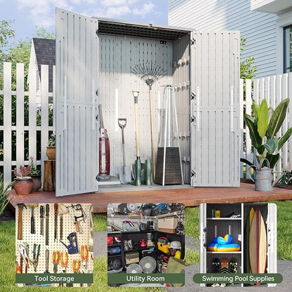 Aoxun Outdoor Storage Shed, 64 Cu.Ft Vertical Storage Sheds Outdoor - Image 7