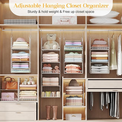 Yuyetuyo 5 Tier Hanging Closet Organizer Separable Hanging Closet Shelves - Image 8