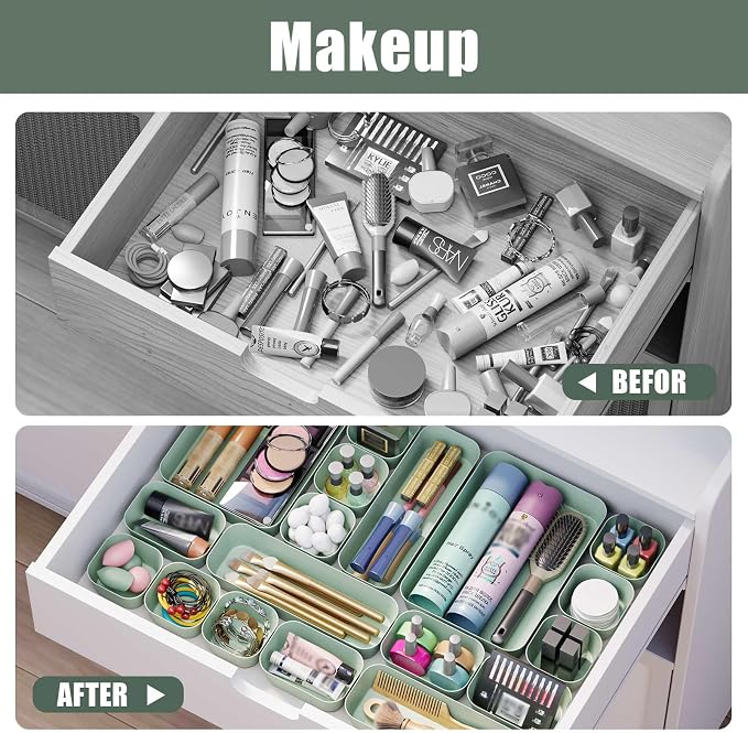 Drawer Organizers Bins 10 PCS for Bathroom Makeup Desk Office | - Image 8