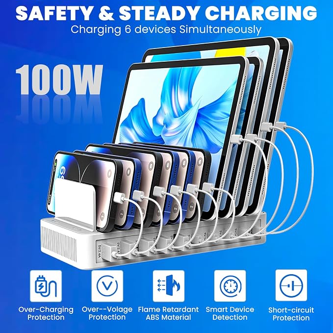 Charging Station for Multiple Devices, 100W 10 Ports Charging Dock - Image 2